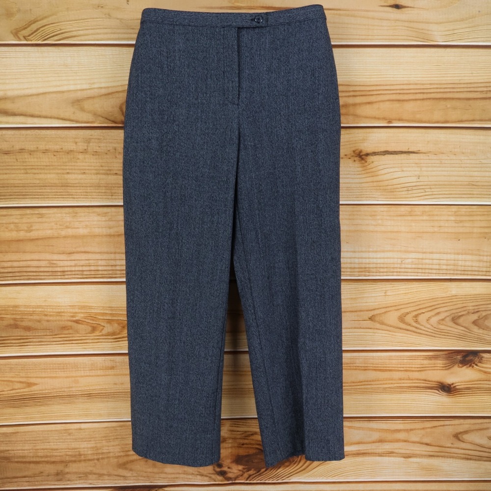 JM Collection Dress Pants Womens 12PS Black Heathered High Rise Business Career